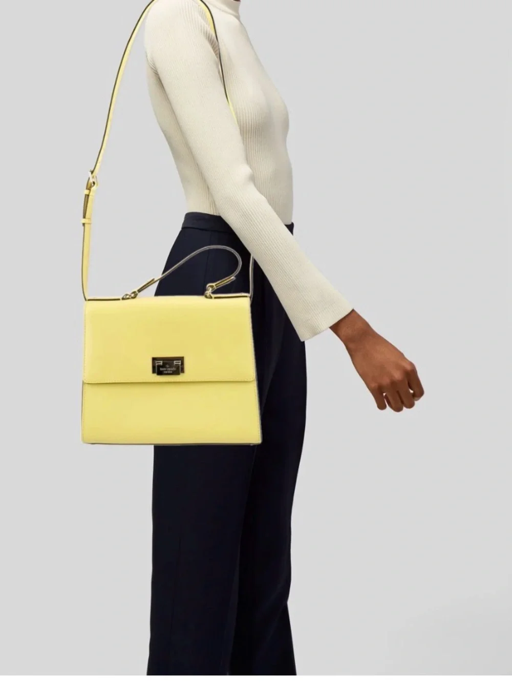 kate spade Doris Lemon Yellow Structured Top-Handle Satchel